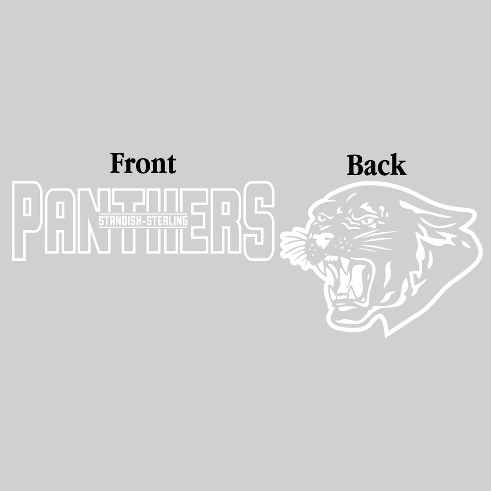 Standish-Sterling Panthers - Spirit Wear - Black & White - Mascot Name with Back Mascot
