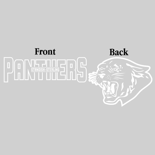 Standish-Sterling Panthers - Spirit Wear - Black & White - Mascot Name with Back Mascot