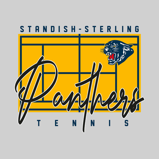 Standish-Sterling Panthers - Tennis - Tennis Court with School Name and Mascot