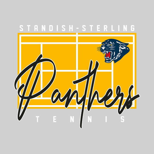 Standish-Sterling Panthers - Tennis - Tennis Court with School Name and Mascot