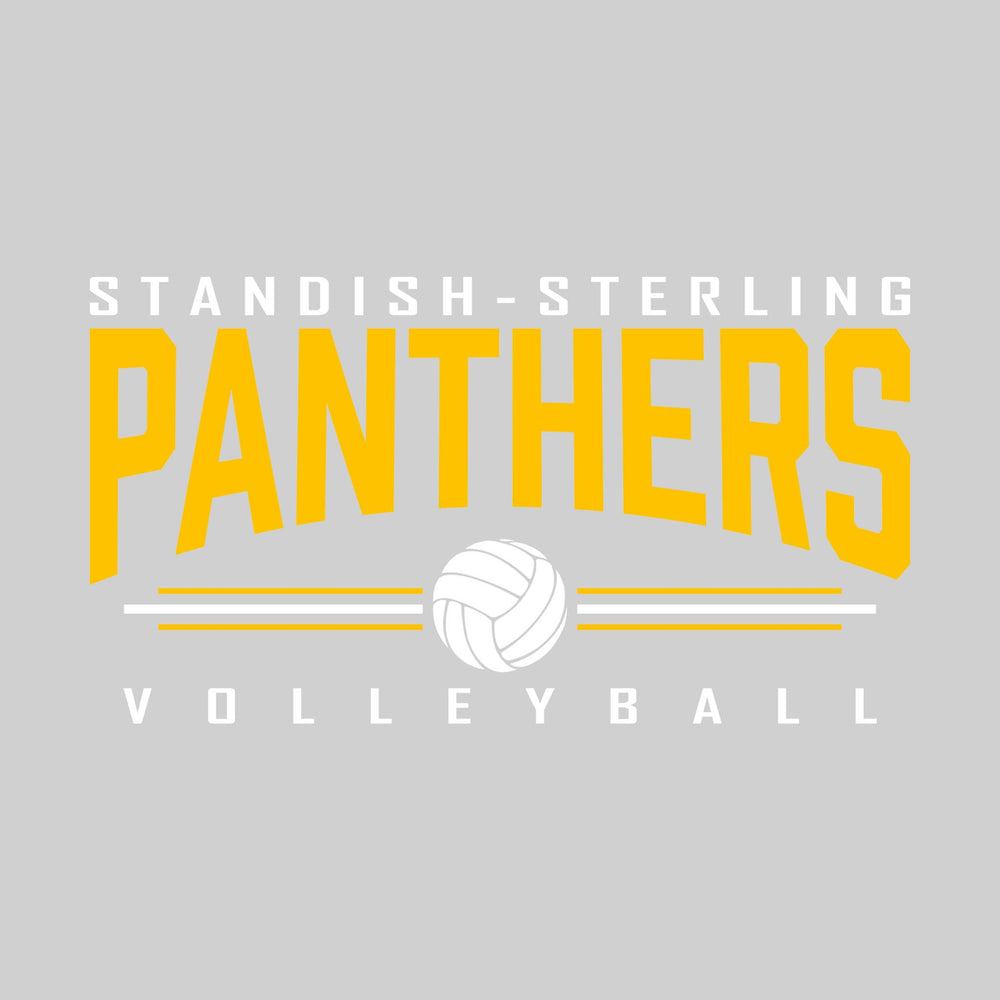 Standish-Sterling Panthers - Volleyball - Arched Mascot Name with Volleyball and Color Lines
