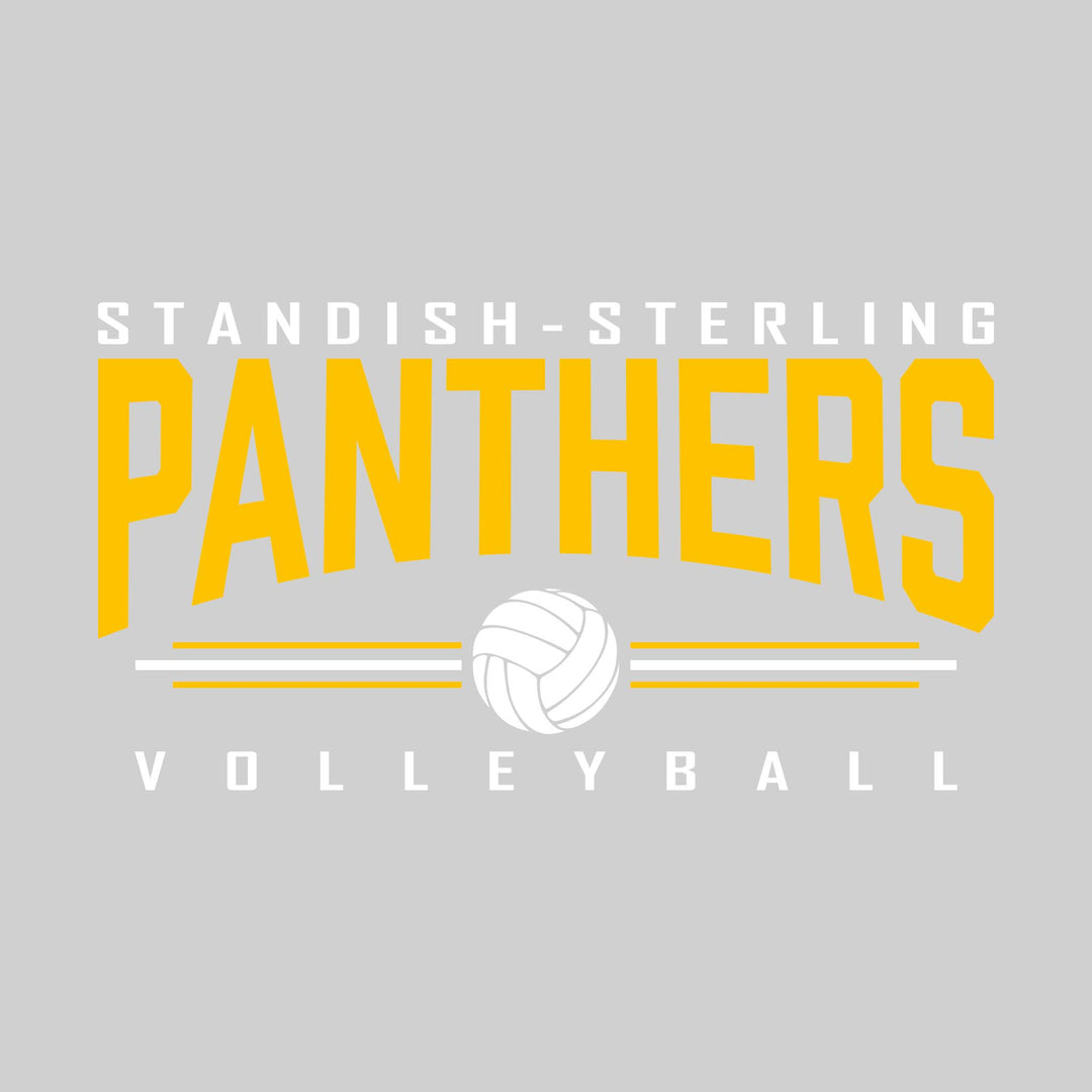 Standish-Sterling Panthers - Volleyball - Arched Mascot Name with Volleyball and Color Lines