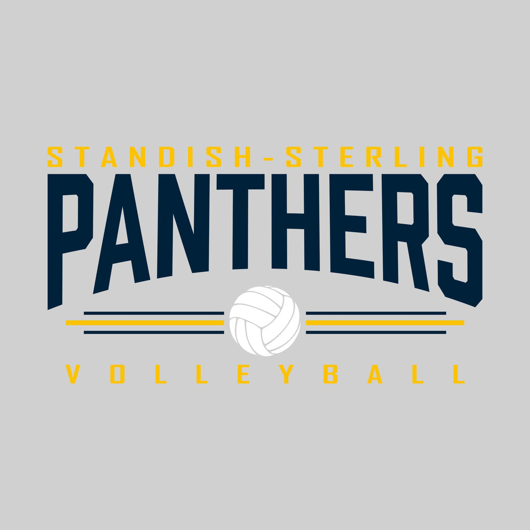 Standish-Sterling Panthers - Volleyball - Arched Mascot Name with Volleyball and Color Lines