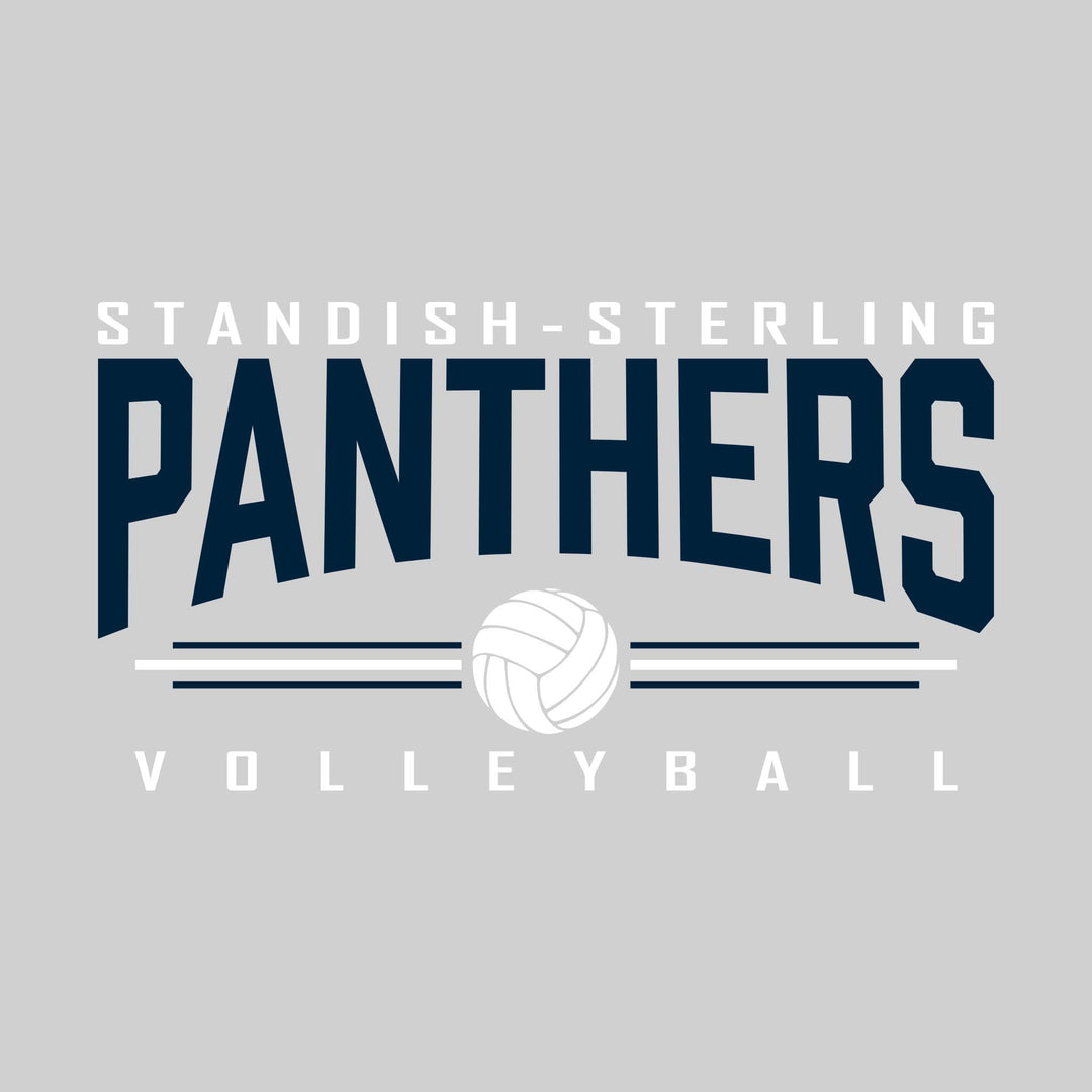 Standish-Sterling Panthers - Volleyball - Arched Mascot Name with Volleyball and Color Lines