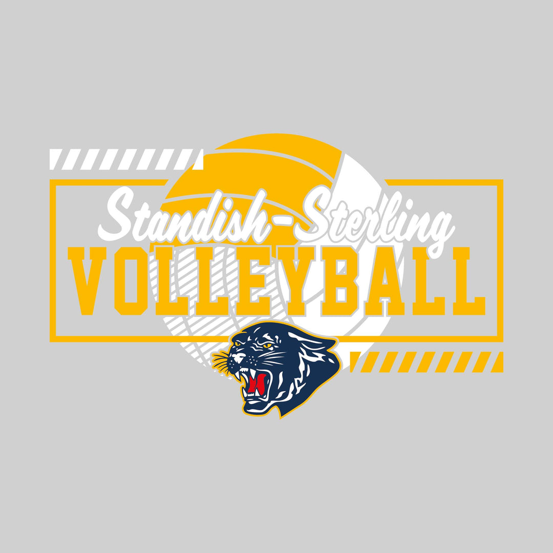 Standish-Sterling Panthers - Volleyball - Framed School Name with Volleyball Shape &amp; Mascot