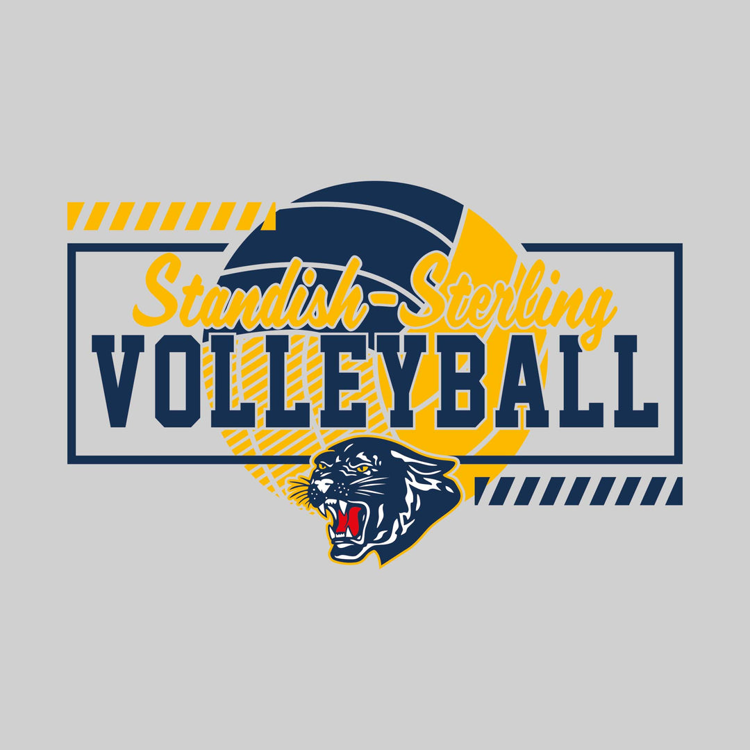 Standish-Sterling Panthers - Volleyball - Framed School Name with Volleyball Shape &amp; Mascot