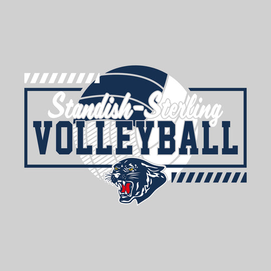 Standish-Sterling Panthers - Volleyball - Framed School Name with Volleyball Shape &amp; Mascot