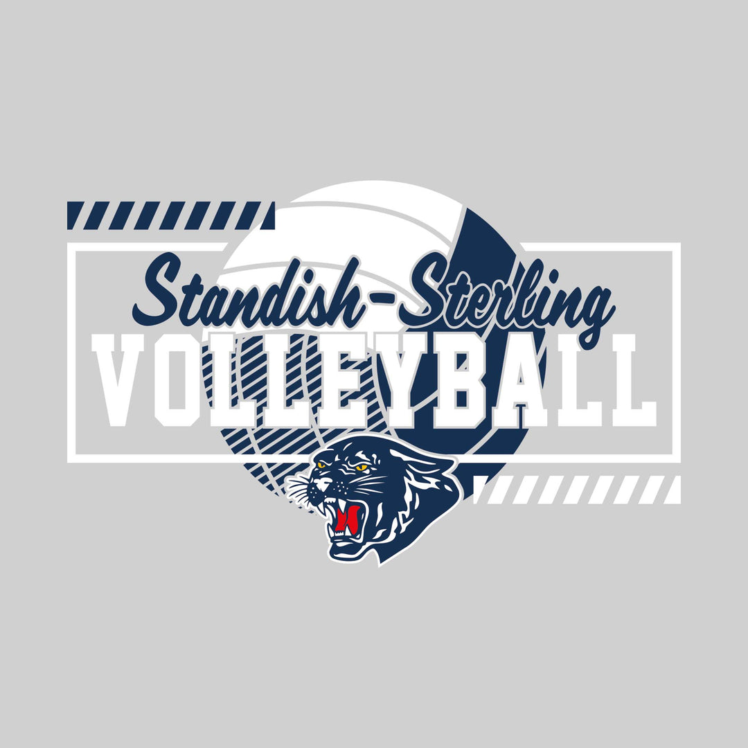 Standish-Sterling Panthers - Volleyball - Framed School Name with Volleyball Shape &amp; Mascot