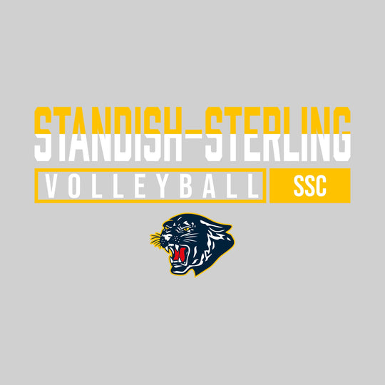 Standish-Sterling Panthers - Volleyball - Split-Color School Name With Acronym Over Mascot