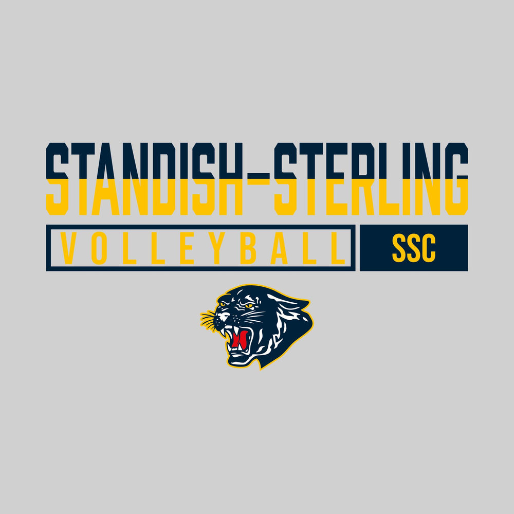 Standish-Sterling Panthers - Volleyball - Split-Color School Name With Acronym Over Mascot