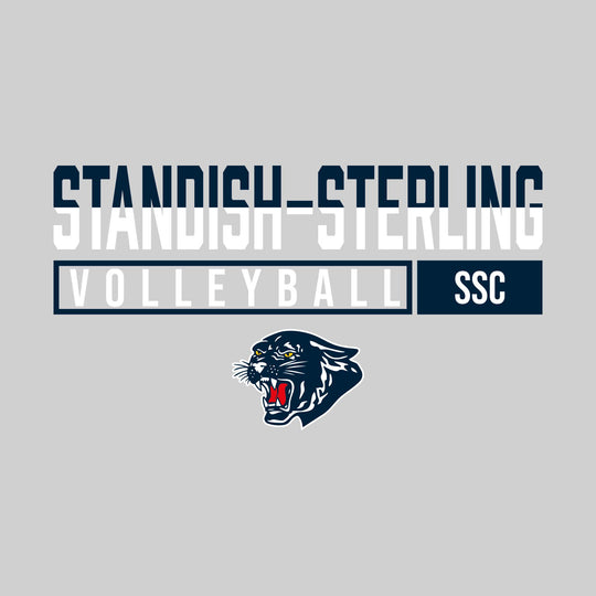 Standish-Sterling Panthers - Volleyball - Split-Color School Name With Acronym Over Mascot