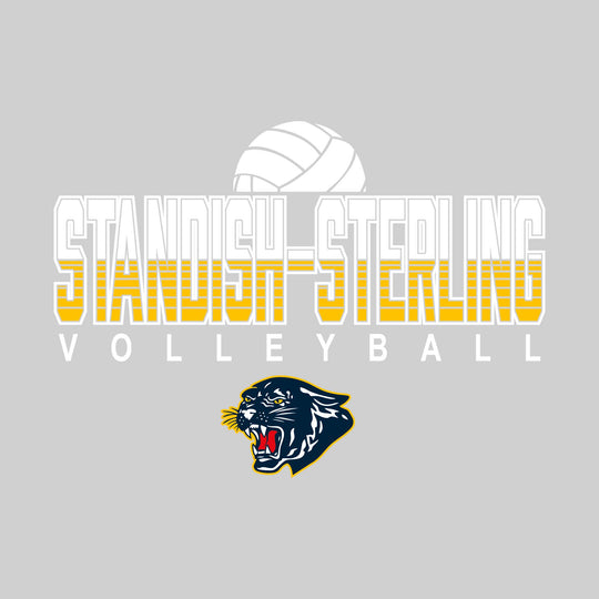 Standish-Sterling Panthers - Volleyball - Striped School Name with Mascot