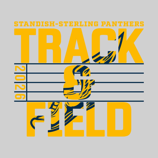 Standish-Sterling Panthers - Track &amp; Field - Track Lanes with Year and Winged Shoe