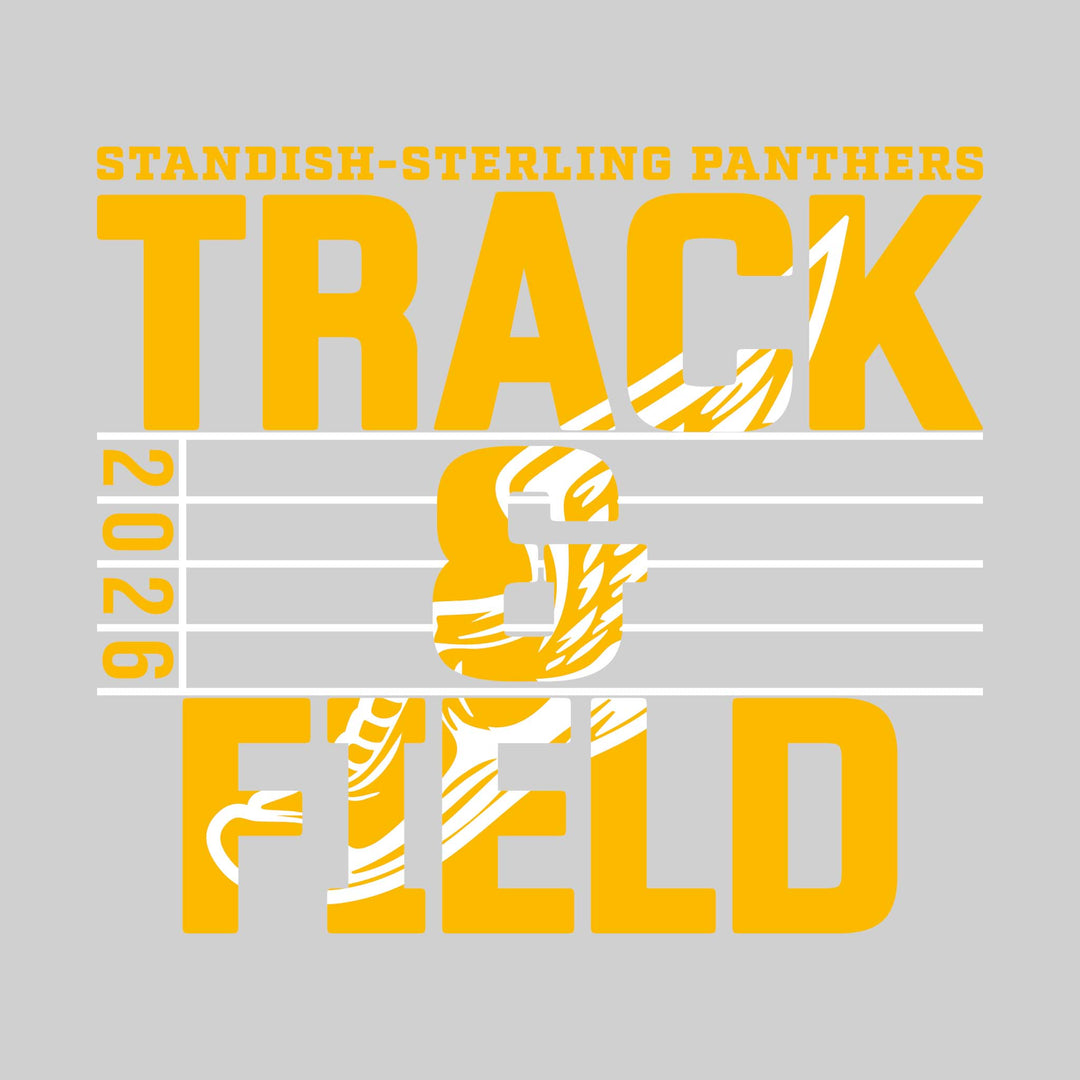 Standish-Sterling Panthers - Track &amp; Field - Track Lanes with Year and Winged Shoe