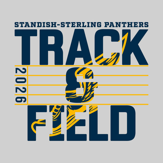 Standish-Sterling Panthers - Track &amp; Field - Track Lanes with Year and Winged Shoe