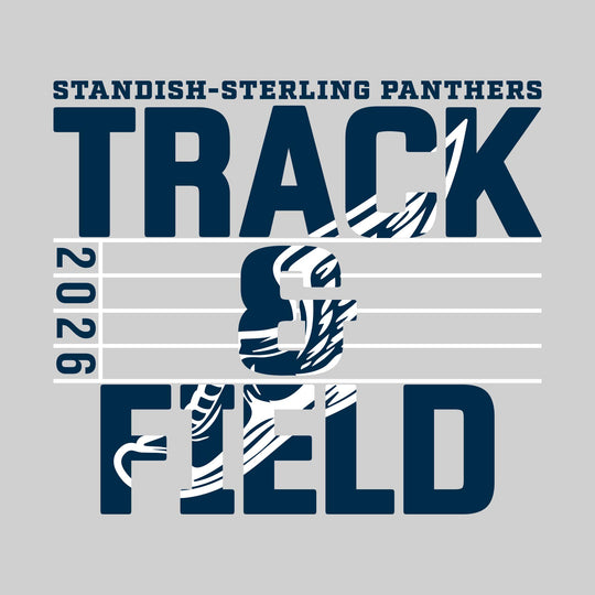 Standish-Sterling Panthers - Track &amp; Field - Track Lanes with Year and Winged Shoe