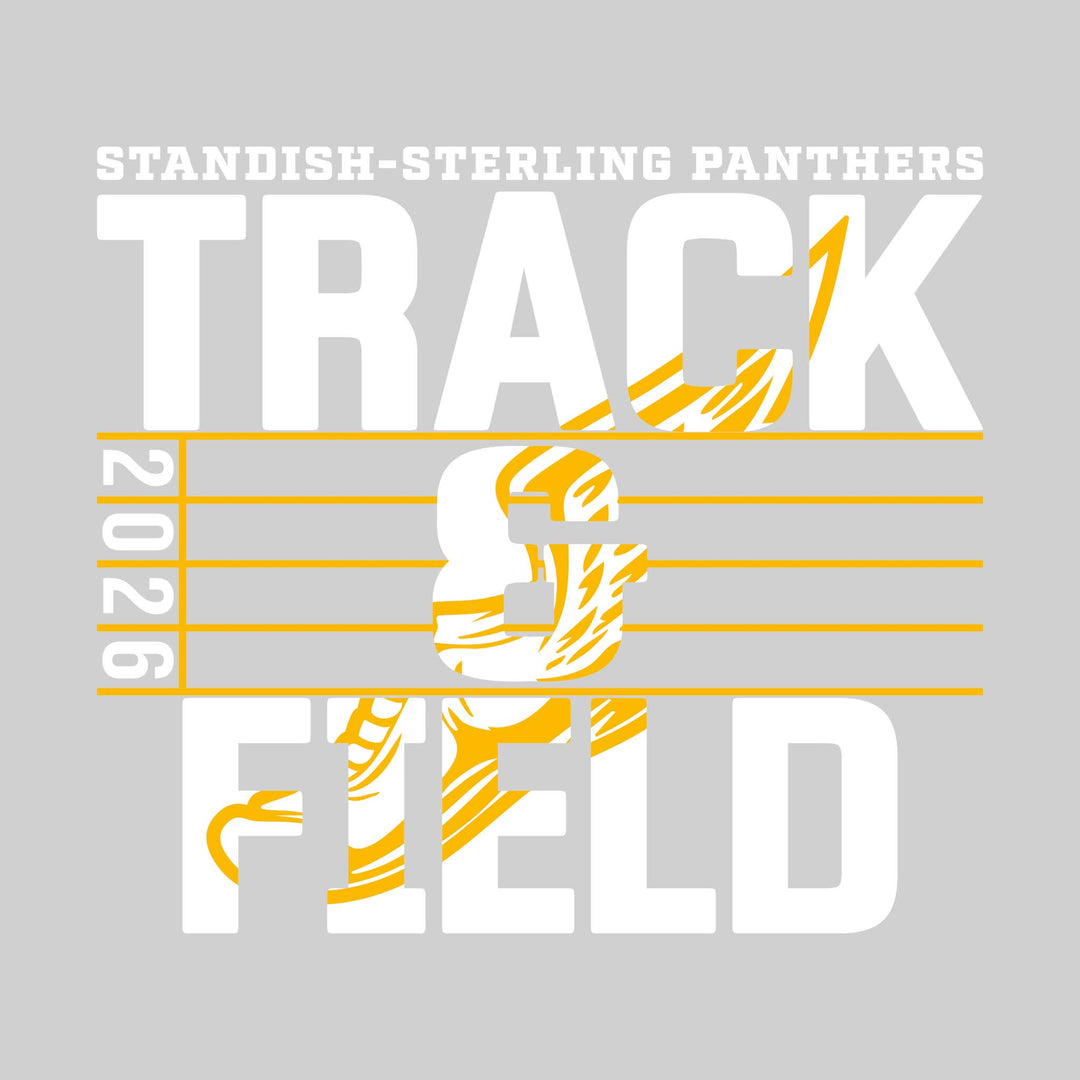 Standish-Sterling Panthers - Track &amp; Field - Track Lanes with Year and Winged Shoe