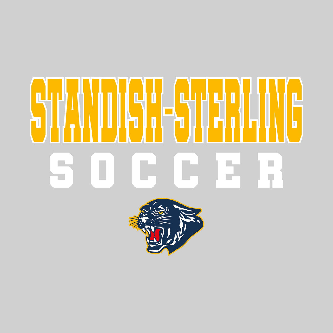 Stanish-Sterling Panthers - Soccer - Outlined School Name with Soccer &amp; Mascot