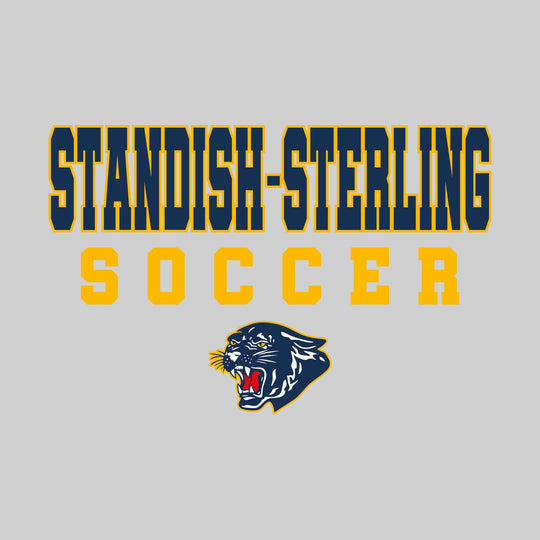 Stanish-Sterling Panthers - Soccer - Outlined School Name with Soccer &amp; Mascot