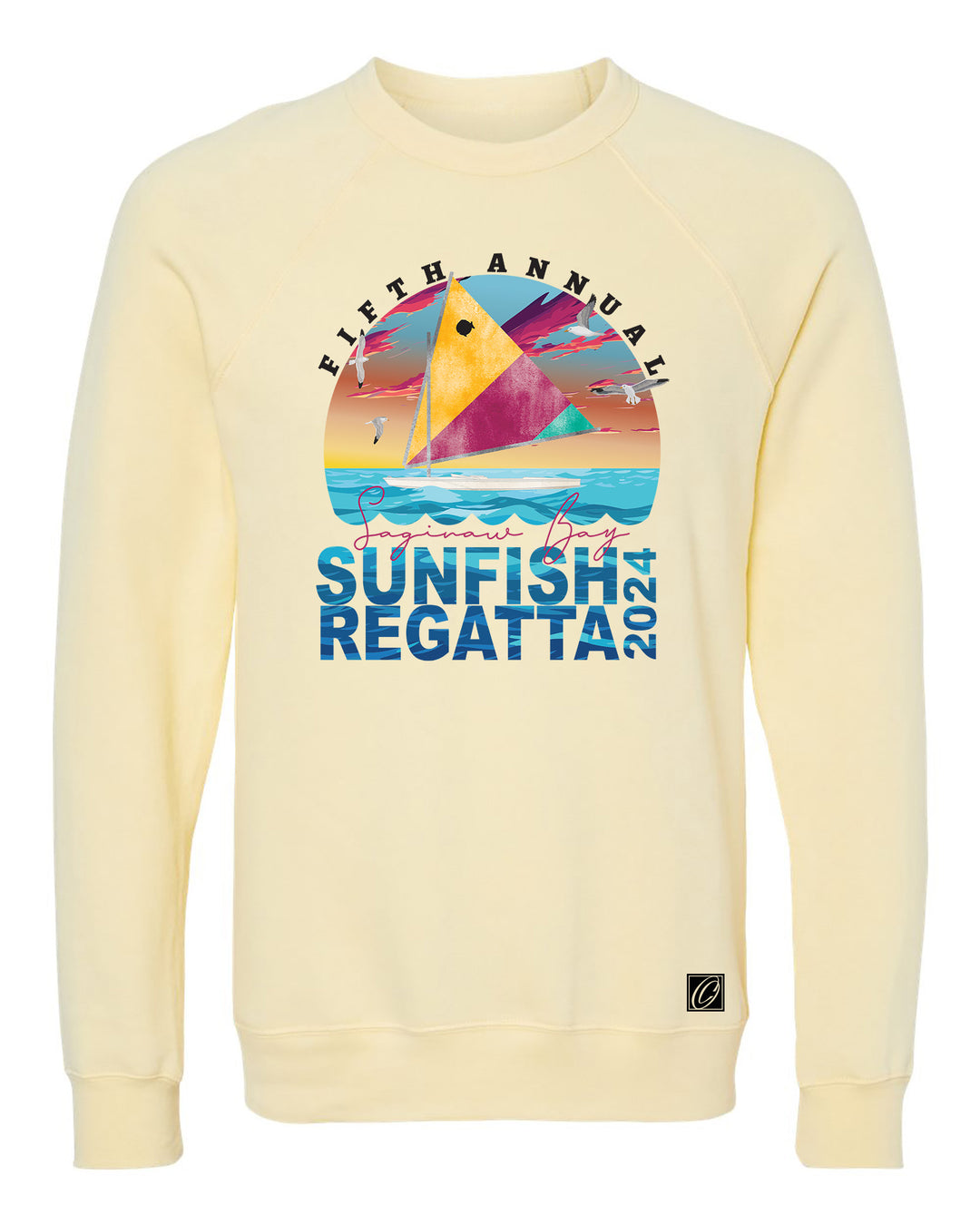 5th Annual Saginaw Bay Regatta - 2024 - Adult Bella Canvas Raglan Sponge Fleece Crewneck Sweatshirt