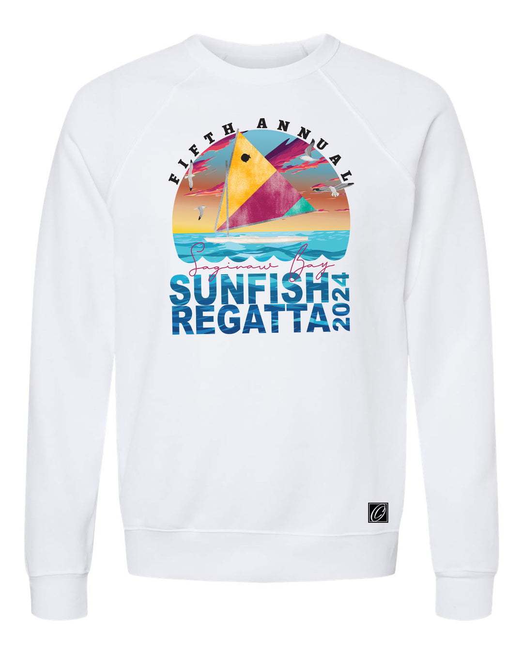 5th Annual Saginaw Bay Regatta - 2024 - Adult Bella Canvas Raglan Sponge Fleece Crewneck Sweatshirt