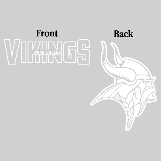 Swan Valley Vikings - Spirit Wear - Black & White - Mascot Name with Back Mascot