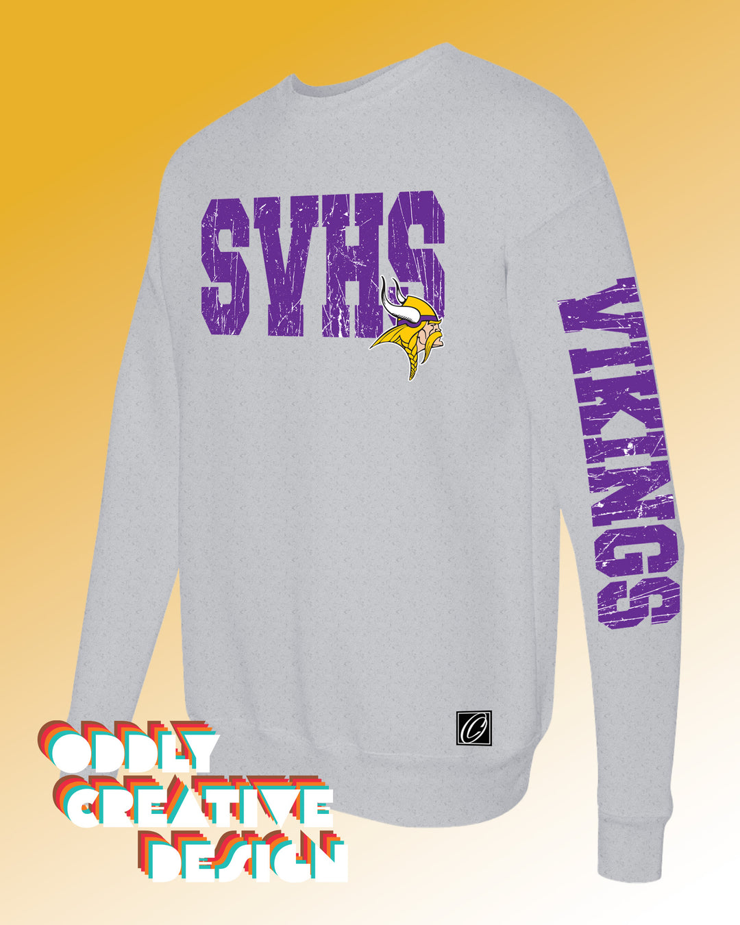 School Acronym with Mascot - Distressed - with Sleeve Print