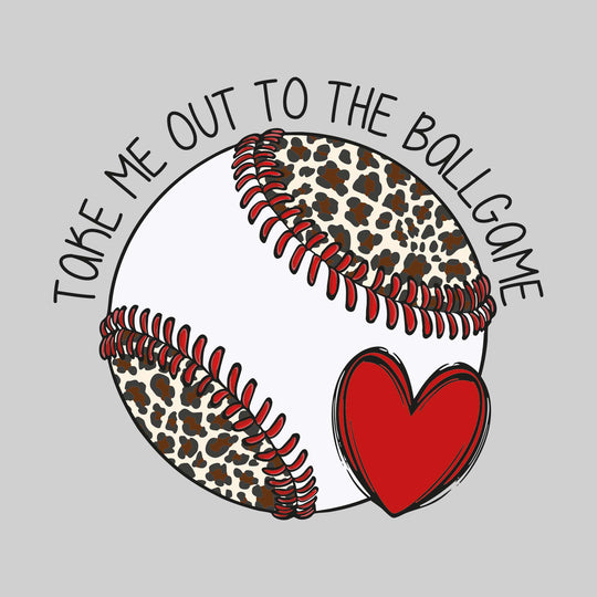 Take Me Out to the Ballgame - Baseball - Leopard Print Baseball with Heart