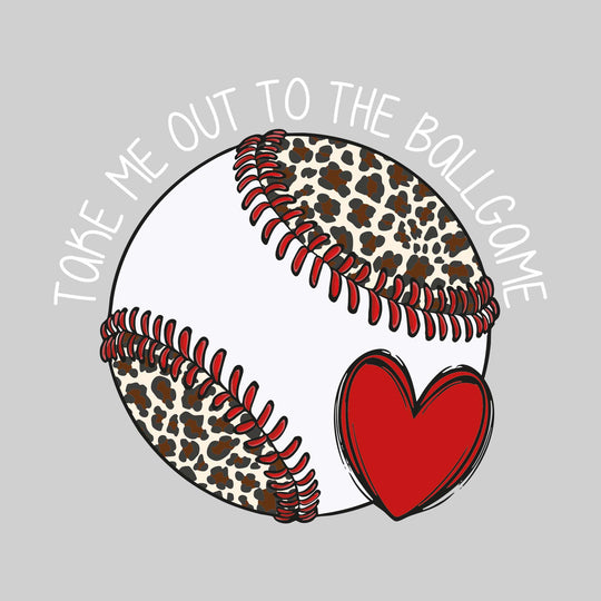 Take Me Out to the Ballgame - Baseball - Leopard Print Baseball with Heart