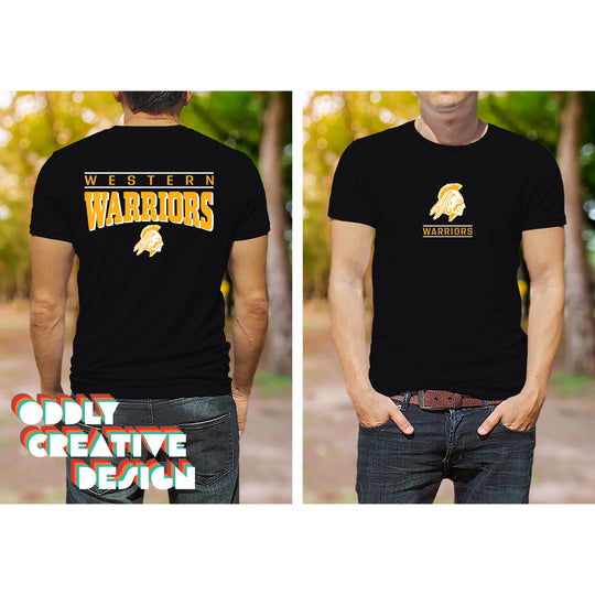 Western Warriors - Spirit Wear - Mascot Over Bracketed Name