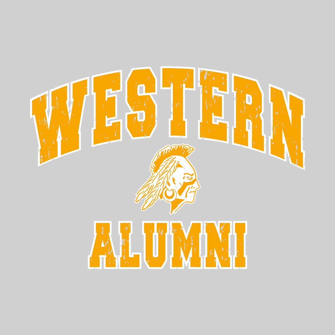 Western Warriors - Alumni - Arched School Name Over Mascot