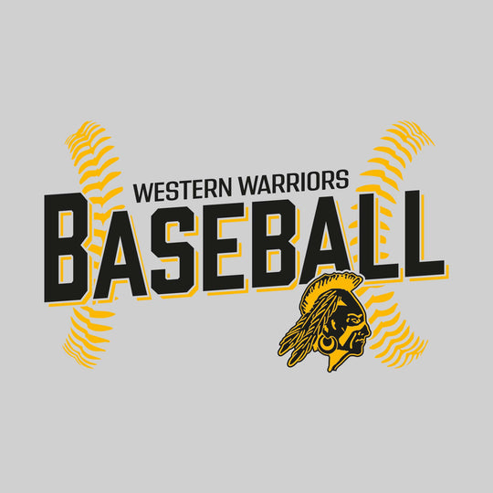 Western Warriors - Baseball - Angled Baseball with Baseball Stitches