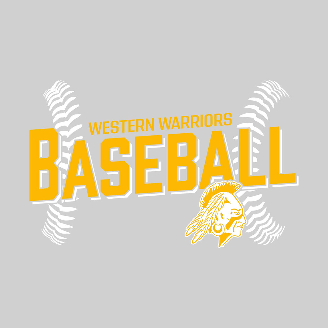 Western Warriors - Baseball - Angled Baseball with Baseball Stitches