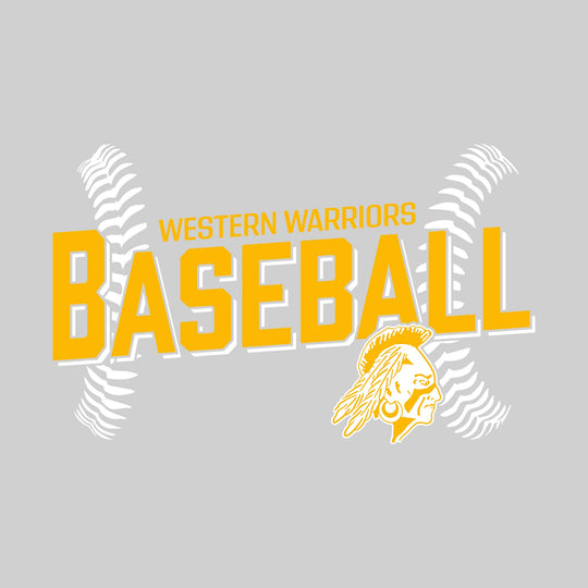 Western Warriors - Baseball - Angled Baseball with Baseball Stitches