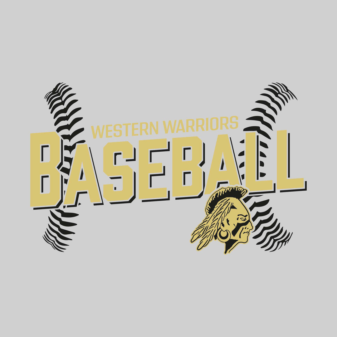 Western Warriors - Baseball - Angled Baseball with Baseball Stitches