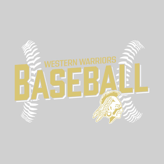 Western Warriors - Baseball - Angled Baseball with Baseball Stitches