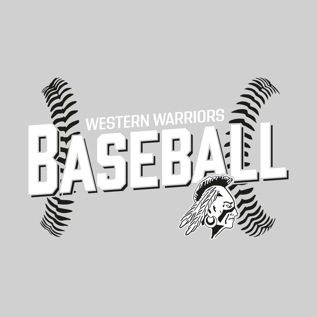 Western Warriors - Baseball - Angled Baseball with Baseball Stitches