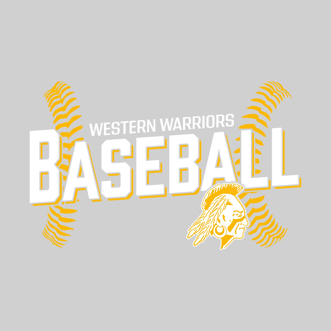 Western Warriors - Baseball - Angled Baseball with Baseball Stitches