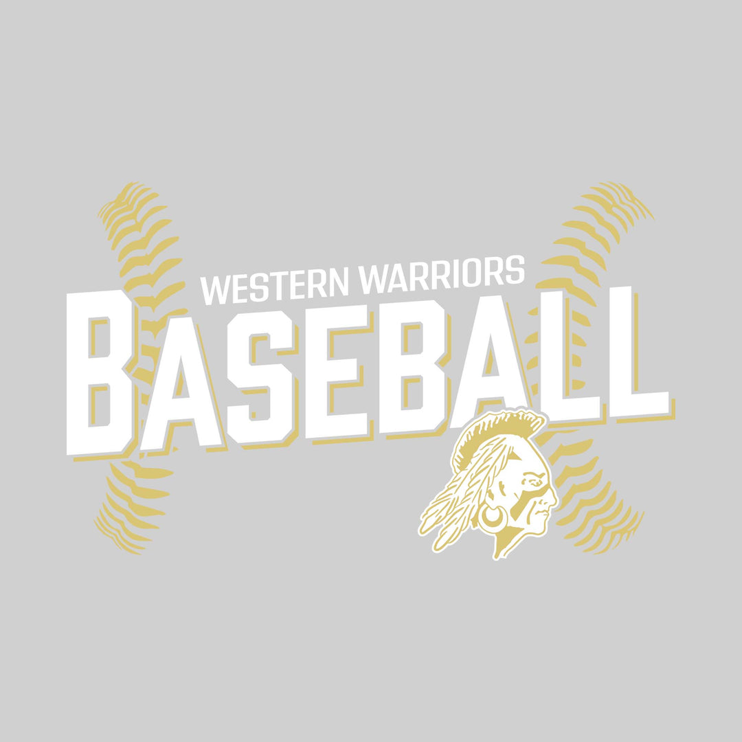 Western Warriors - Baseball - Angled Baseball with Baseball Stitches