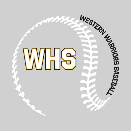 Western Warriors - Baseball - Baseball Stitches with School Name