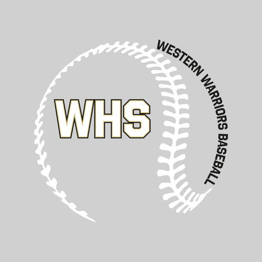 Western Warriors - Baseball - Baseball Stitches with School Name