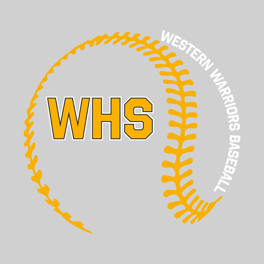 Western Warriors - Baseball - Baseball Stitches with School Name