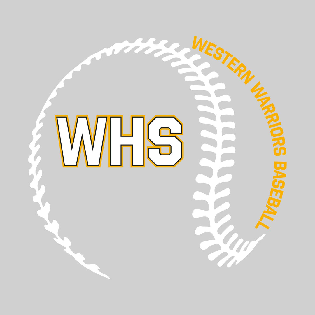 Western Warriors - Baseball - Baseball Stitches with School Name