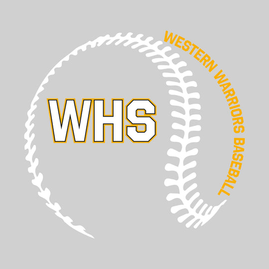 Western Warriors - Baseball - Baseball Stitches with School Name