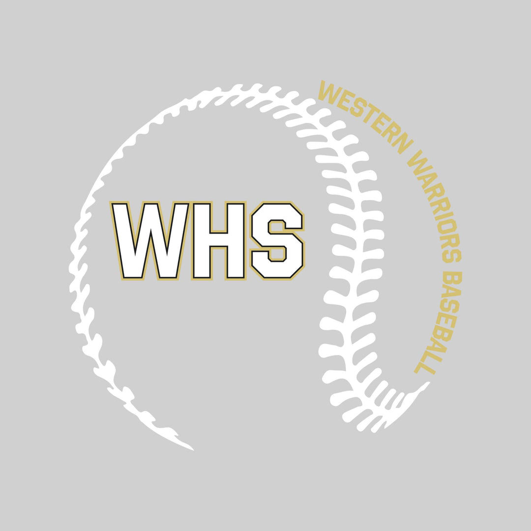 Western Warriors - Baseball - Baseball Stitches with School Name