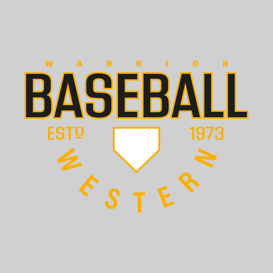Western Warriors - Baseball - Baseball with Established Year and Arched School Name