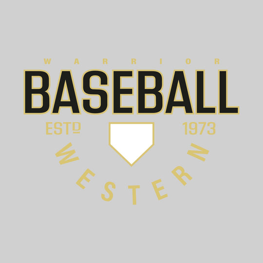 Western Warriors - Baseball - Baseball with Established Year and Arched School Name