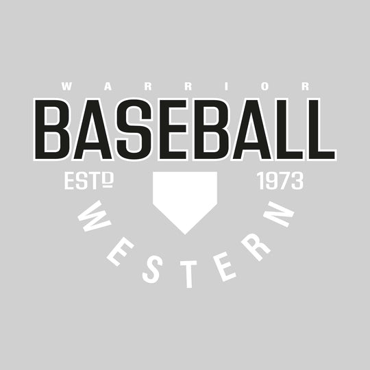 Western Warriors - Baseball - Baseball with Established Year and Arched School Name