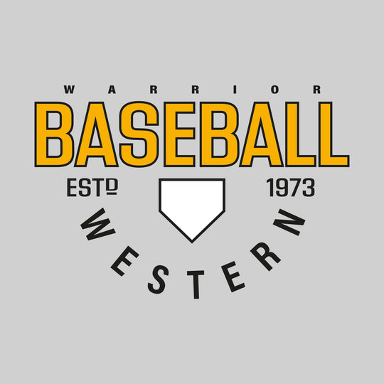 Western Warriors - Baseball - Baseball with Established Year and Arched School Name