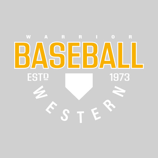 Western Warriors - Baseball - Baseball with Established Year and Arched School Name